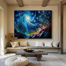 Load image into Gallery viewer, Starry Night “Swirling Cosmos” Painting on Canvas, Ethereal Celestial Art DKH885
