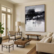 Load image into Gallery viewer, Grand Black - White Monochrome Drip Abstract Acrylic Art for Gallery Wall &amp; Executive Office LargeART0376
