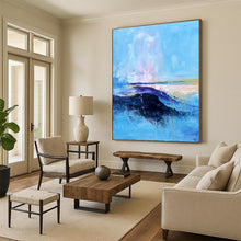 Load image into Gallery viewer, Massive Blue - Toned Coastal Abstract Acrylic for Beachfront Villa Bedroom &amp; Relaxing Spa Lounge LargeART0326
