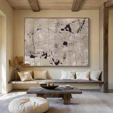Load image into Gallery viewer, Black And White Abstract Line Painting On Canvas DKH446
