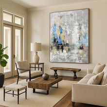 Load image into Gallery viewer, Urban Abstract in Gray &amp; Color – Mixed - Media Cityscape Inspired DTP248
