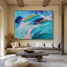 Load image into Gallery viewer, Colorful Ocean Waves Abstract Painting on Canvas - “Sea of Dreams” DKH654

