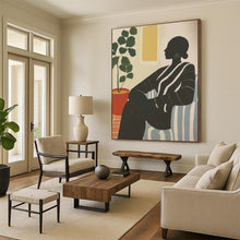 Load image into Gallery viewer, Black - White - Color Abstract Figure Art, Suited for Eclectic Bedroom &amp; Nature - Inspired Office LargeART2041
