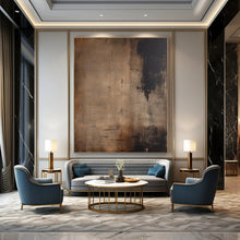 Load image into Gallery viewer, Dark Brown - Black Abstract Painting, Perfect for Industrial - Chic Loft &amp; Moody Home Library LargeART1361
