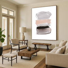 Load image into Gallery viewer, Pastel Stacked Strokes – Soft Grays, Pinks, and Dark Accents DTP184
