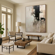 Load image into Gallery viewer, Large - Format Hand - painted Black and White Dripping Abstraction Acrylic Art for Edgy - Style Studios LargeART0251
