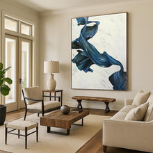 Load image into Gallery viewer, Oversized Blue Ribbon - Like Abstract Acrylic for Modern Dance Studio &amp; Elegant Home Office LargeART0349
