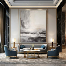 Load image into Gallery viewer, Gray - White Abstract Landscape Painting, Ideal for Modern Coastal Home &amp; Serene Office Space LargeART1377
