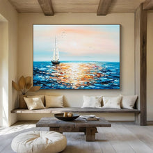 Load image into Gallery viewer, Sunrise Sail: Gentle Dawn - Themed Abstract Large - Scale Hand - painted Abstract Acrylic Art DLZ188
