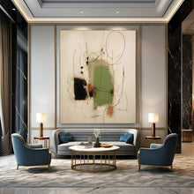 Load image into Gallery viewer, Minimalist Line &amp; Color Abstract Canvas Painting, Suited for Modern Home Office &amp; Art - Inspired Meditation Room LargeART1283

