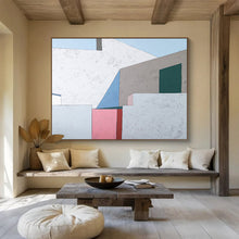 Load image into Gallery viewer, Minimalist Abstract Painting on Canvas: Soft - Toned Architectural Forms DKH572

