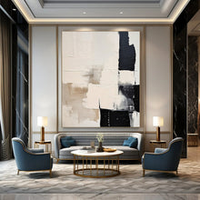 Load image into Gallery viewer, Neutral &amp; Black Abstract Acrylic Art, A Hit for Lounge &amp; Hotel Lobbies LargeART0978
