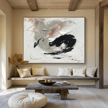 Load image into Gallery viewer, Minimalist Abstract Painting with Gray, Black, and White for Contemporary Studio &amp; Calm Bedroom DKH312
