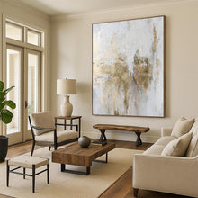 Load image into Gallery viewer, “Gold - Accented White Abstract” Abstract Painting on Canvas, Luxe Wall Art DKH1006
