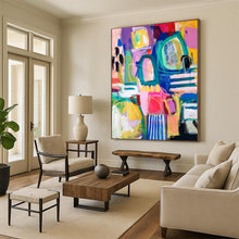 Load image into Gallery viewer, Hand - painted Massive Colorful Abstract Composition Acrylic Art for Artistic Lounges LargeART0077
