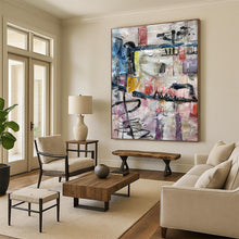 Load image into Gallery viewer, “Colorful Urban Abstract Collage” - Multicolor Abstract Art on Canvas DKH1294
