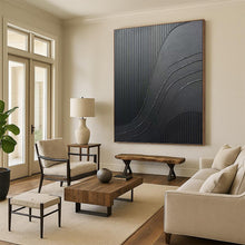 Load image into Gallery viewer, “Black Textured Curves” - Modern Abstract Art on Canvas DKH1482
