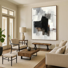 Load image into Gallery viewer, “Abstract Black and White Expressions” - Black, White, Grey Abstract Art on Canvas DKH1275
