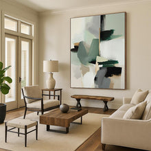 Load image into Gallery viewer, Large Green and Neutral Abstract - Ideal for Bohemian Home Office &amp; Nature - Inspired Café LargeART0760
