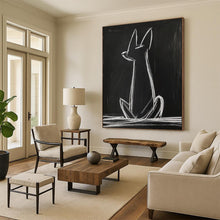 Load image into Gallery viewer, Minimalist Chalk - Drawn Cat Abstract, Perfect for Modern Kids’ Room &amp; Art - Lovers’ Hallway LargeART2027
