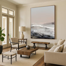 Load image into Gallery viewer, “Frosted Horizons” - Muted grays, whites, soft pinks for a wintry landscape DTP162
