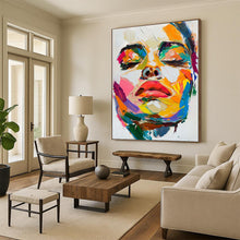 Load image into Gallery viewer, “Expressive Color - Filled Face” – Abstract Portrait Oil Painting with Vivid Brushstrokes DTP090
