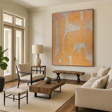 Load image into Gallery viewer, “Orange Ideas” - Warm - Toned Symbolic Forms, Ideal for Creative Space Spark, Abstract Painting on Canvas DKH1073
