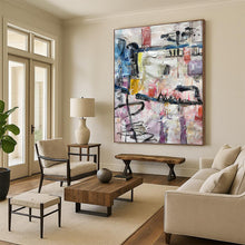 Load image into Gallery viewer, “Colorful Urban Abstract Collage” - Multicolor Abstract Art on Canvas DKH1268
