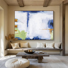 Load image into Gallery viewer, Abstract Painting on Canvas: Blue - Hued Urban Abstract with Textural Elements DKH573
