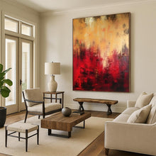 Load image into Gallery viewer, “Crimson Heatwave” – Red, Orange &amp; Black Abstract Acrylic with Fiery Textures DTP073
