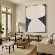 Load image into Gallery viewer, “White Hourglass” - Monochromatic Abstract Shape Art, Abstract Painting on Canvas DKH1081
