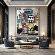 Load image into Gallery viewer, Colorful Abstract Collage 4 Canvas Painting, Ideal for Modern Playroom &amp; Artistic Retail Space LargeART1172
