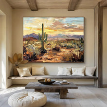 Load image into Gallery viewer, Impasto “Desert Sunset” Painting on Canvas, Southwest Landscape Art DKH808
