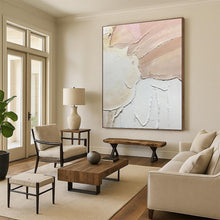 Load image into Gallery viewer, Oversized Delicate Pastel Textured Abstract Acrylic Art for Boudoir &amp; Tea Room LargeART0409
