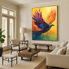 Load image into Gallery viewer, “Colorful Flying Phoenix” - Expressive Bird Art on Canvas DKH1656
