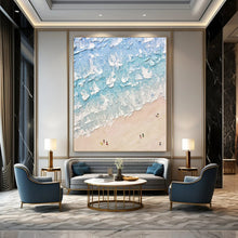 Load image into Gallery viewer, Textured Beach Scene Abstract Canvas Painting, Perfect for Coastal Home Office &amp; Beach House Living Room LargeART1129
