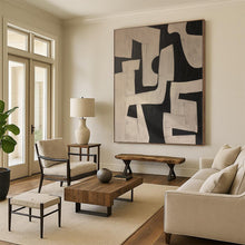 Load image into Gallery viewer, Hand - painted Extensive Black - White Geometric Abstract Acrylic Art for Modern Offices LargeART0100
