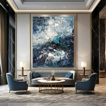 Load image into Gallery viewer, Turbulent Sea Abstract Painting, Perfect for Nautical - Themed Den &amp; Bold Dining Room LargeART1351
