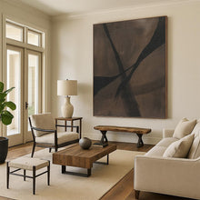 Load image into Gallery viewer, “Intertwined Dark Forms” - Brown, Black Abstract Art on Canvas DKH1159
