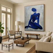 Load image into Gallery viewer, Abstract Painting, Blue &amp; Gray, Figurative Art for Meditation Room &amp; Gallery LargeART2165
