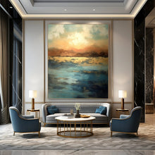 Load image into Gallery viewer, Sunset Horizon Abstract Acrylic Art, Fit for Dining Area &amp; Coastal Home LargeART1028
