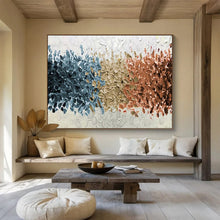 Load image into Gallery viewer, Textured Tri - Color Abstract Painting on Canvas - “Color Blocks” DKH691

