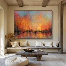 Load image into Gallery viewer, Warm - Toned Abstract Sunset Painting On Canvas DKH386

