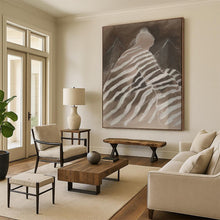 Load image into Gallery viewer, Striped Figure and Mountains Abstract Art, Perfect for Adventure - Themed Office &amp; Nature - Loving Bedroom LargeART2030
