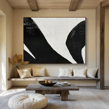 Load image into Gallery viewer, Abstract Painting on Canvas: Black - and - White Bold Forms - “Dramatic Contrast” DKH586
