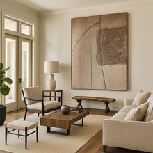Load image into Gallery viewer, “Cracked Brown Abstract” - Textured Minimalist Art on Canvas DKH1661
