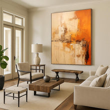 Load image into Gallery viewer, Orange - Beige Abstract Art for Sunlit Breakfast Nook &amp; Creative Studio LargeART0850

