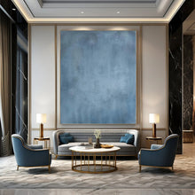 Load image into Gallery viewer, Large - Scale Hand - painted Blue Textured Monochrome Art for Serene Bedrooms LargeART0158
