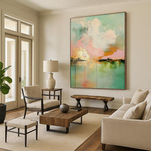 Load image into Gallery viewer, “Pastel Sky - Water Abstract” Abstract Painting on Canvas, Serene Wall Art DKH994
