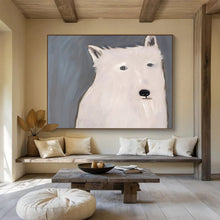 Load image into Gallery viewer, Minimalist White Wolf Abstract Painting On Canvas DKH422
